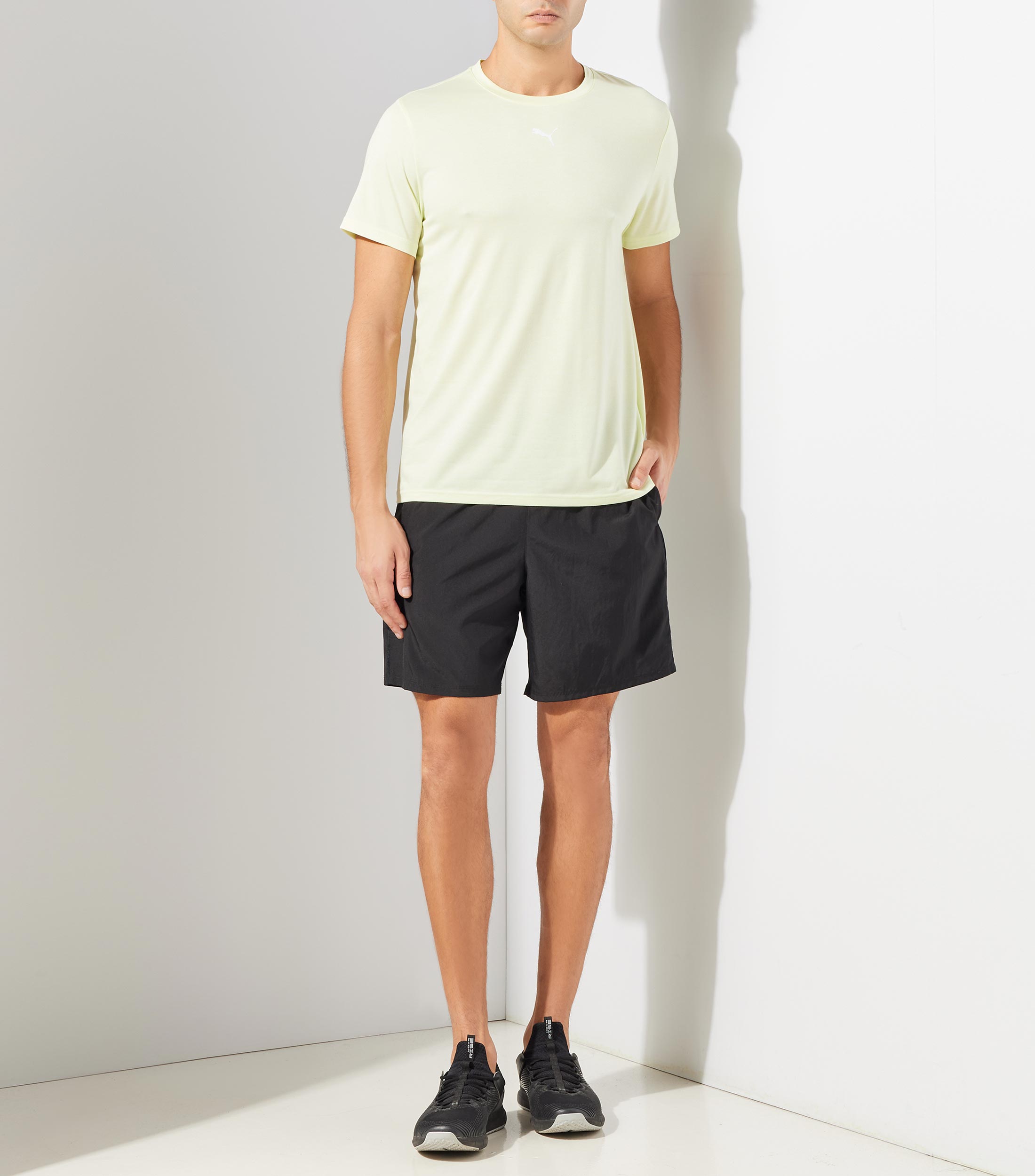 Playera para entrenamiento cuello redondo manga corta lisa Hombre